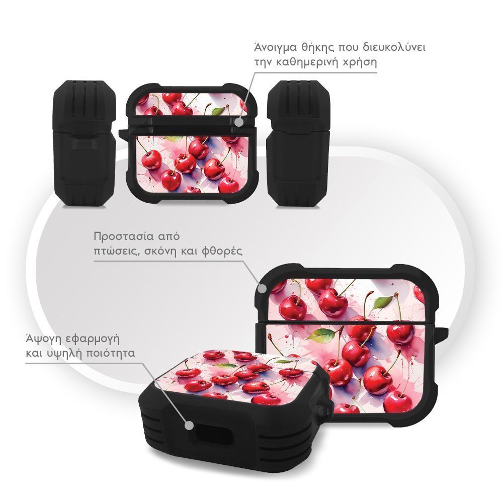 Θήκη Σιλικόνης Sonique Fruit Series για AirPods 3 Κεράσι
