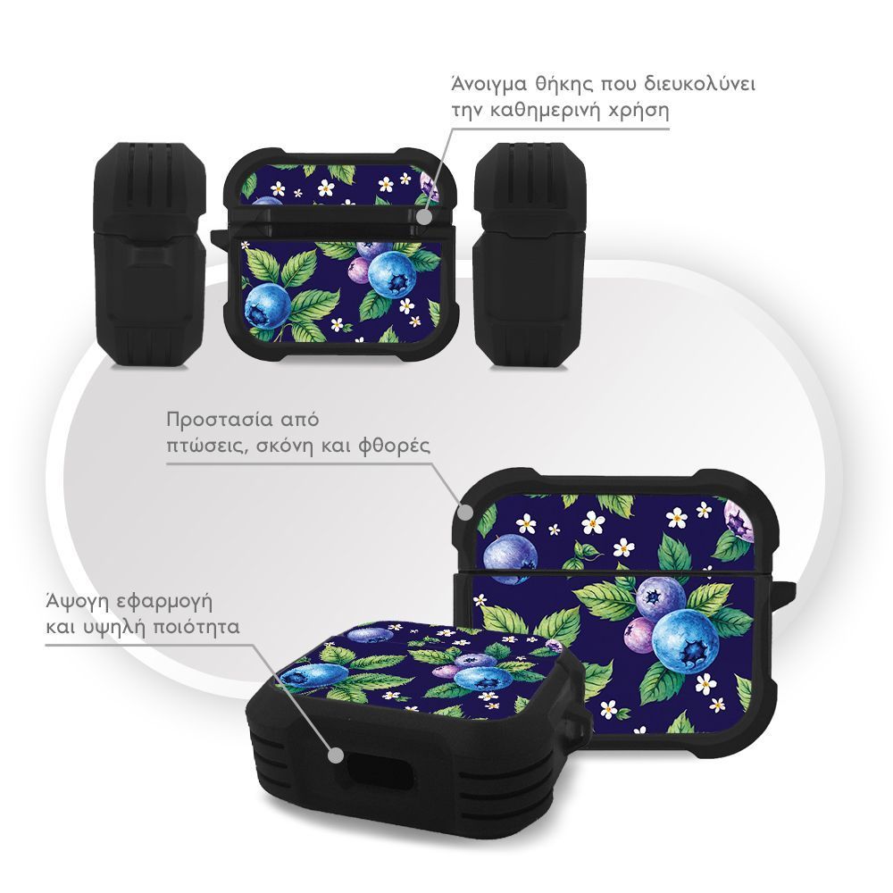 Θήκη Σιλικόνης Sonique Fruit Series για AirPods 3 Μύρτιλο 01