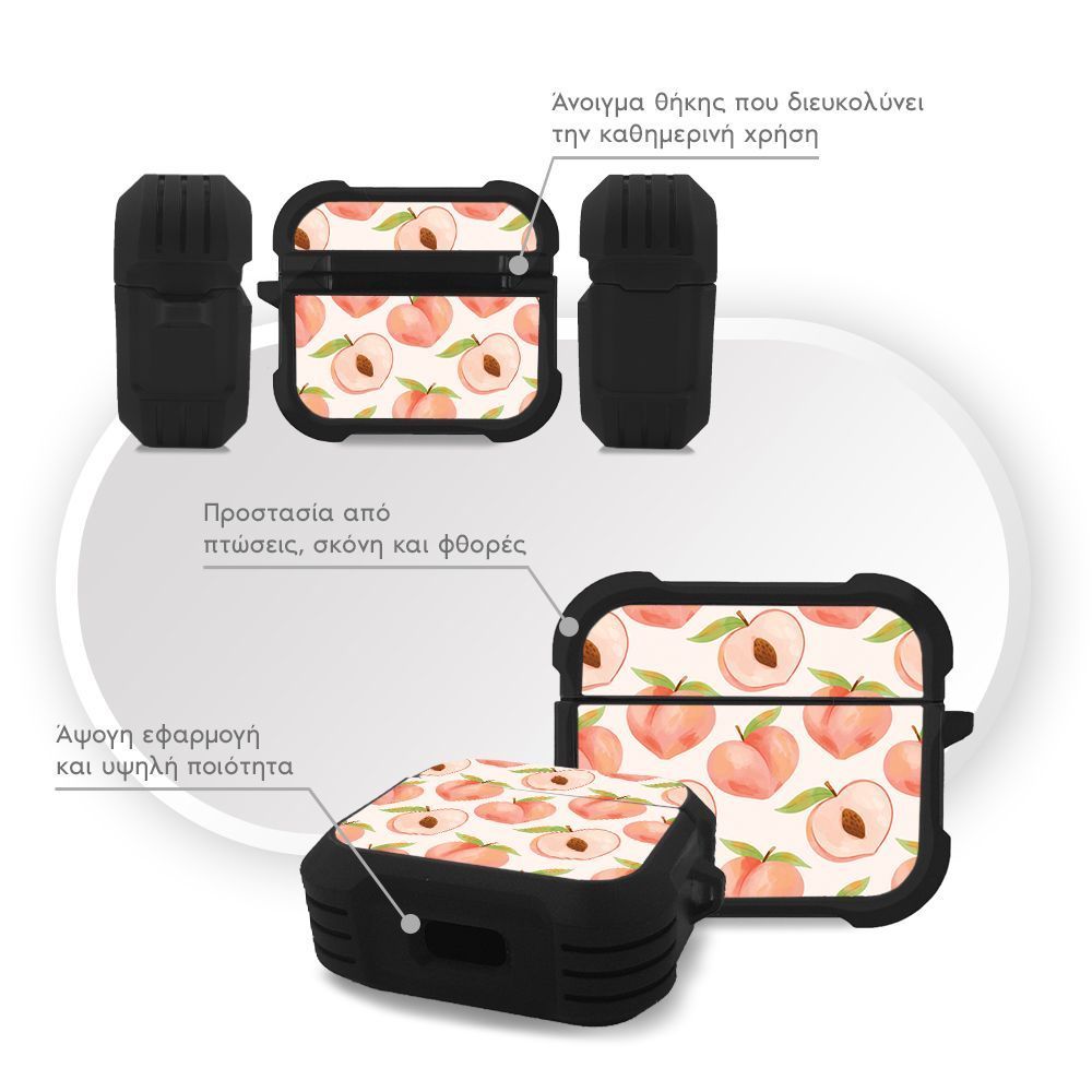 Θήκη Σιλικόνης Sonique Fruit Series για AirPods 3 Ροδάκινο