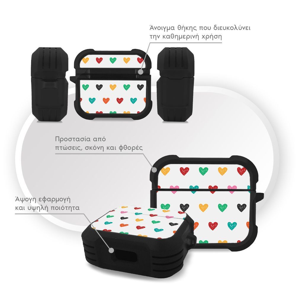 Θήκη Σιλικόνης Sonique Heart Series για AirPods 3 Λευκό 02