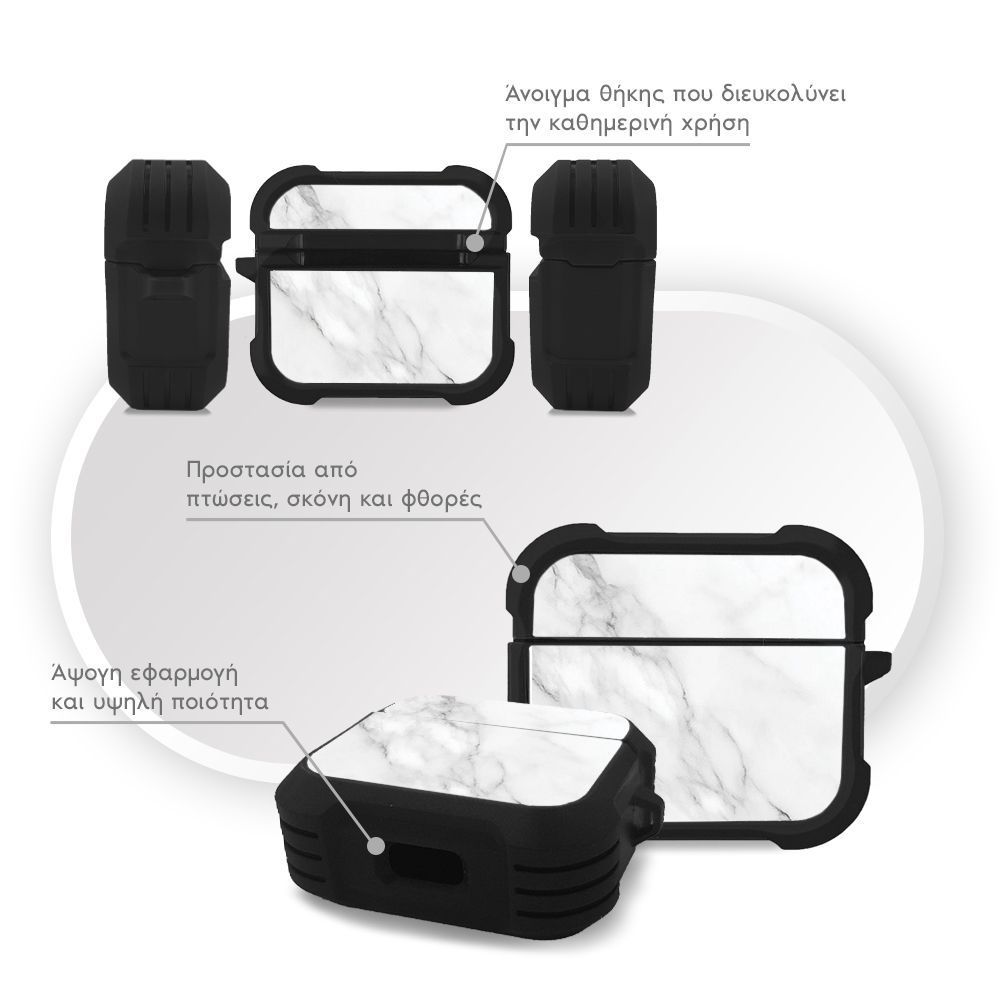 Θήκη Σιλικόνης Sonique Marble Series για AirPods 3 Λευκό