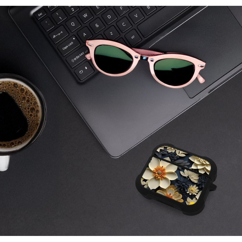 Θήκη Σιλικόνης Sonique 3D Flower Series για AirPods Pro / Pro 2 Εκρού
