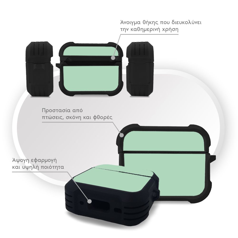 Θήκη Σιλικόνης Sonique ColorBloc Series για AirPods Pro / Pro 2 Βεραμάν