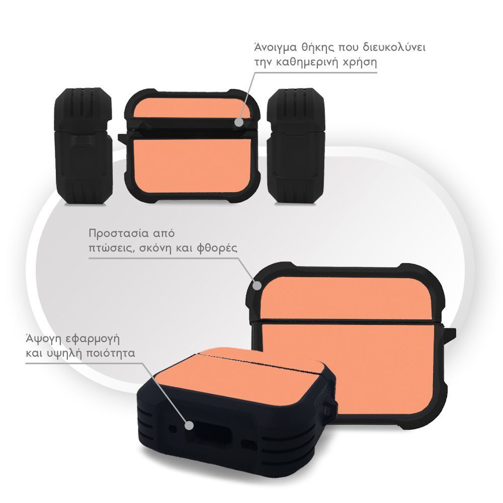 Θήκη Σιλικόνης Sonique ColorBloc Series για AirPods Pro / Pro 2 Κοραλί