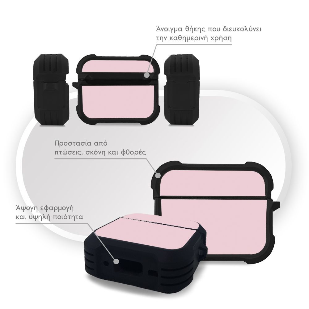 Θήκη Σιλικόνης Sonique ColorBloc Series για AirPods Pro / Pro 2 Ροζ Ανοιχτό