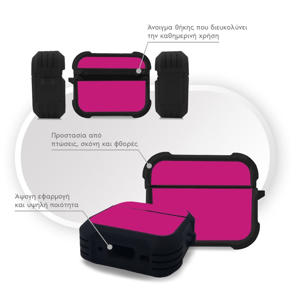 Θήκη Σιλικόνης Sonique ColorBloc Series για AirPods Pro / Pro 2 Ματζέντα