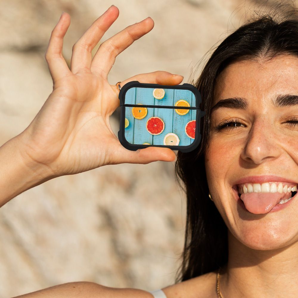 Θήκη Σιλικόνης Sonique Fruit Series για AirPods Pro / Pro 2 Γκρέιπφρουτ