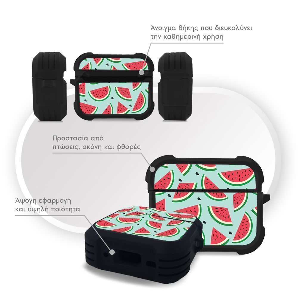 Θήκη Σιλικόνης Sonique Fruit Series για AirPods Pro / Pro 2 Καρπούζι 01