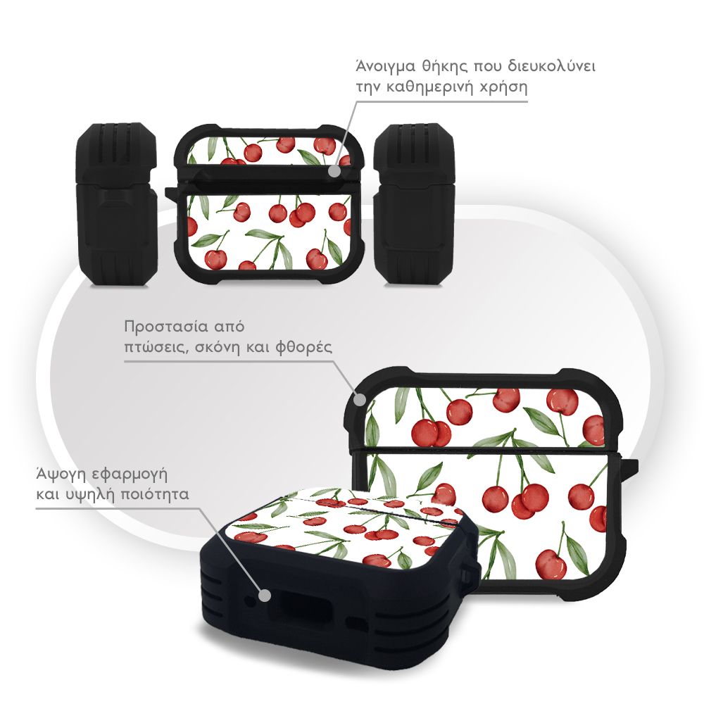 Θήκη Σιλικόνης Sonique Fruit Series για AirPods Pro / Pro 2 Κεράσι 01