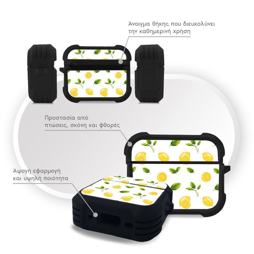 Θήκη Σιλικόνης Sonique Fruit Series για AirPods Pro / Pro 2 Λεμόνι 01