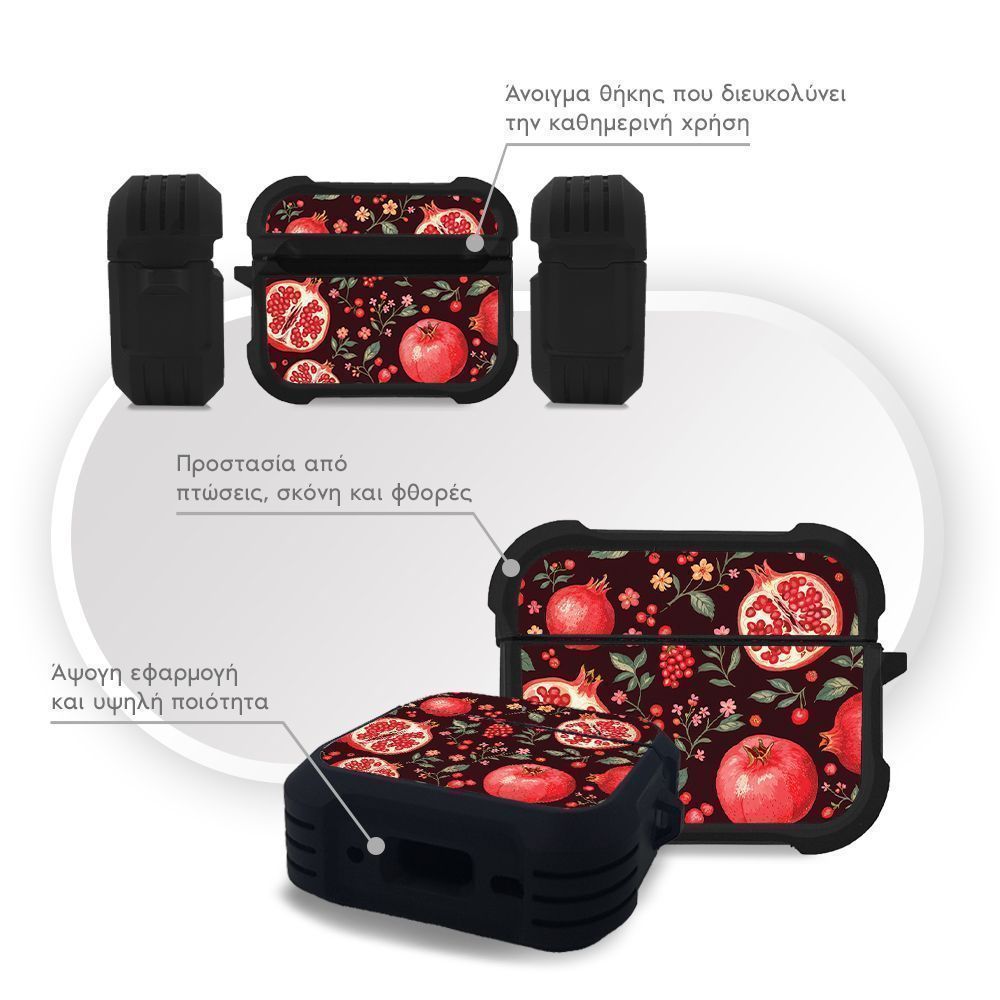 Θήκη Σιλικόνης Sonique Fruit Series για AirPods Pro / Pro 2 Ρόδι