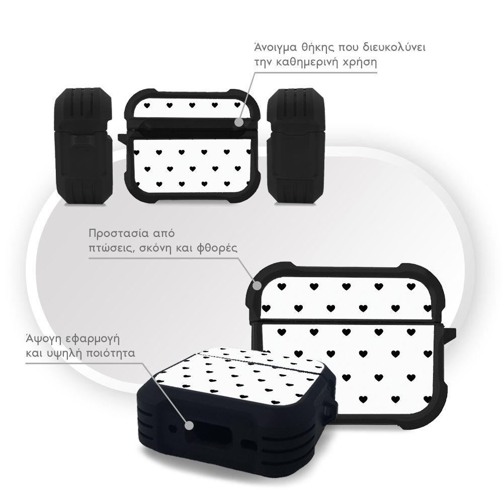 Θήκη Σιλικόνης Sonique Heart Series για AirPods Pro / Pro 2 Λευκό