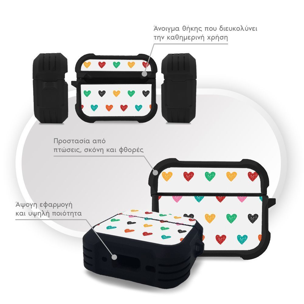 Θήκη Σιλικόνης Sonique Heart Series για AirPods Pro / Pro 2 Λευκό 02