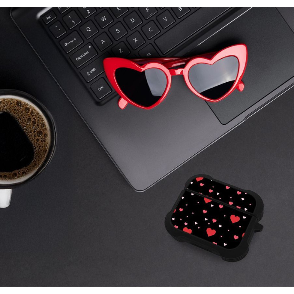 Θήκη Σιλικόνης Sonique Heart Series για AirPods Pro / Pro 2 Μαύρο