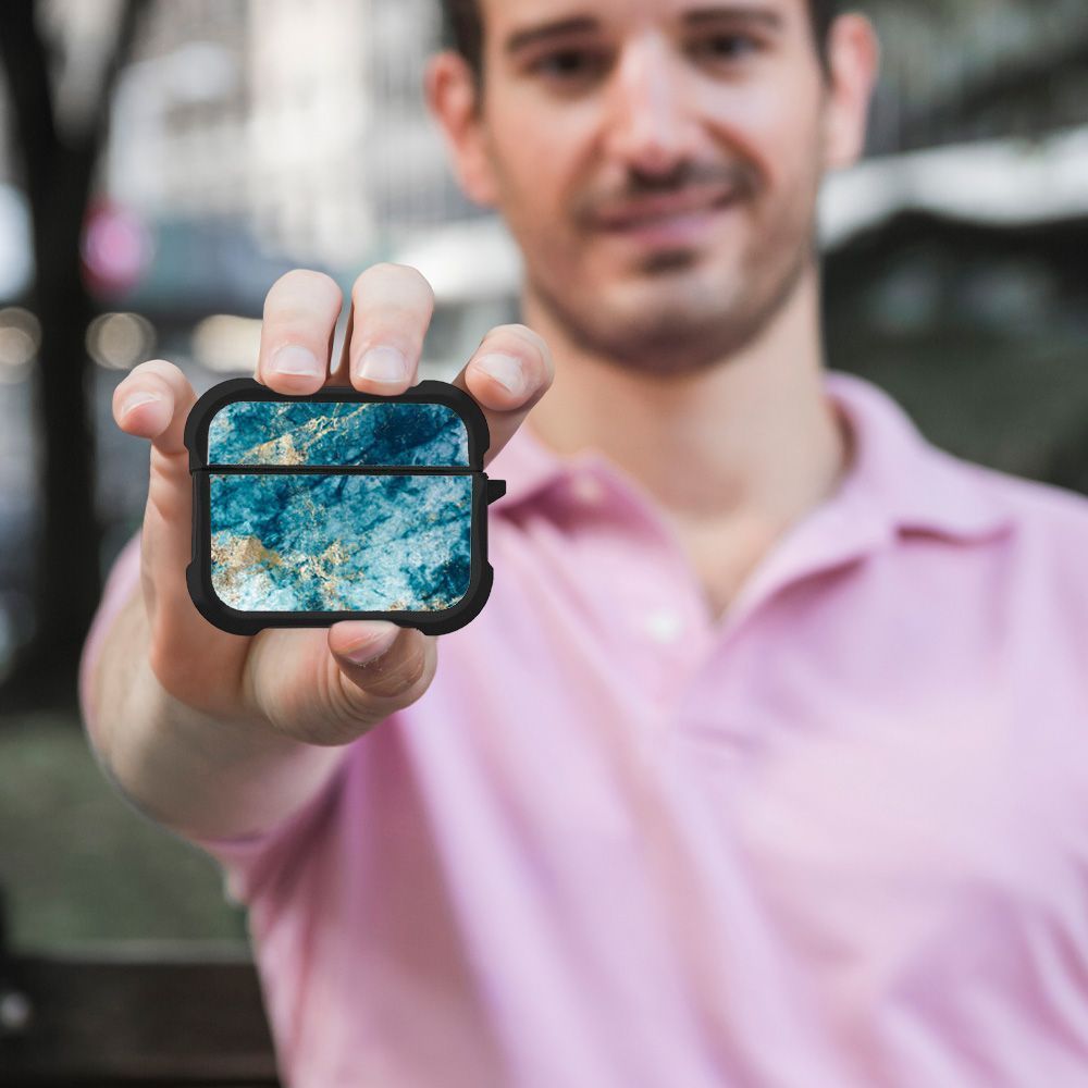 Θήκη Σιλικόνης Sonique Marble Series για AirPods Pro / Pro 2 Μπλε