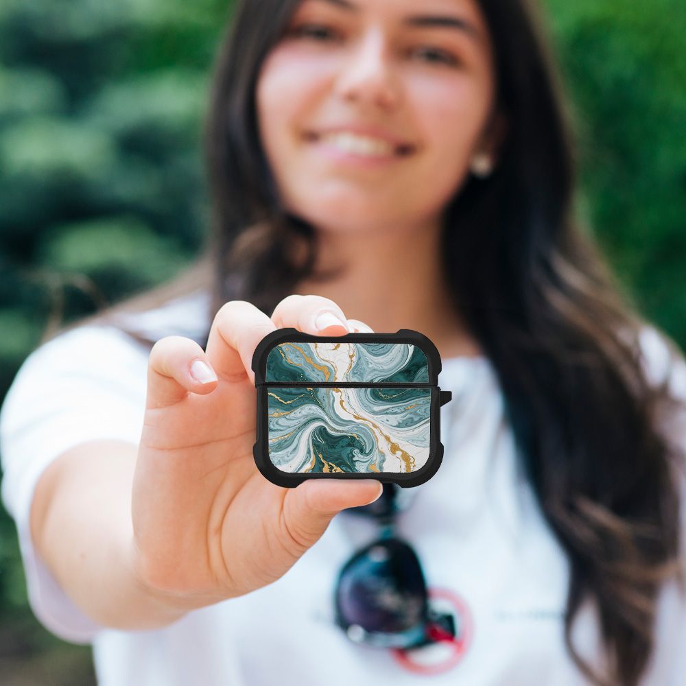 Θήκη Σιλικόνης Sonique Marble Series για AirPods Pro / Pro 2 Πράσινο 01