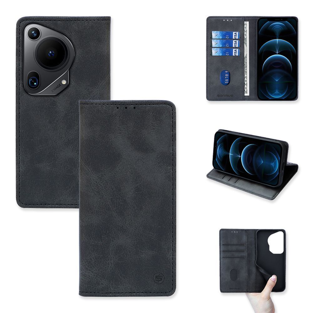 Θήκη Πορτοφόλι Vintage Magnet Wallet Sonique Huawei Pura 70 Ultra Μαύρο