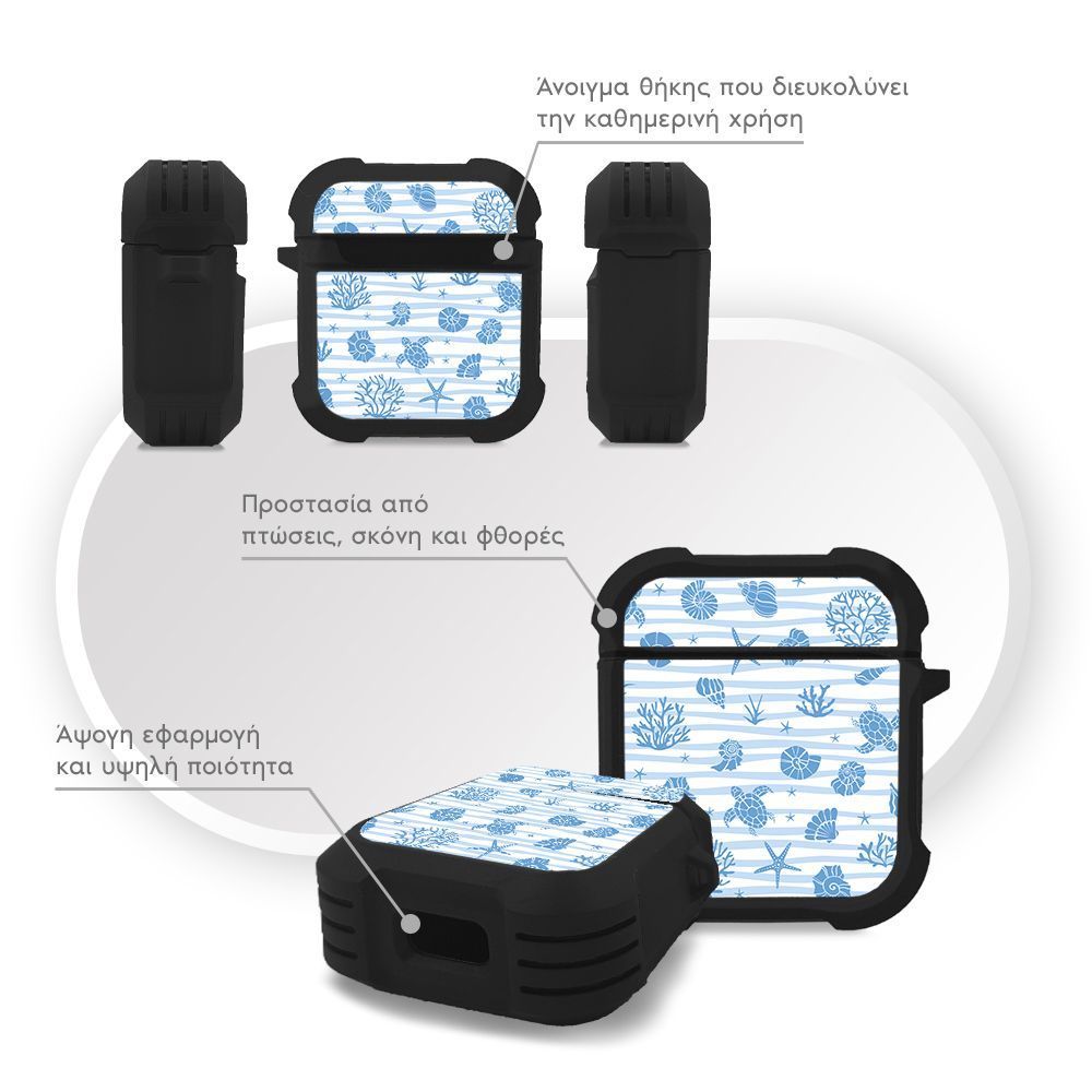 Θήκη Σιλικόνης Sonique Ocean Series για AirPods 1/2 Κοράλλια