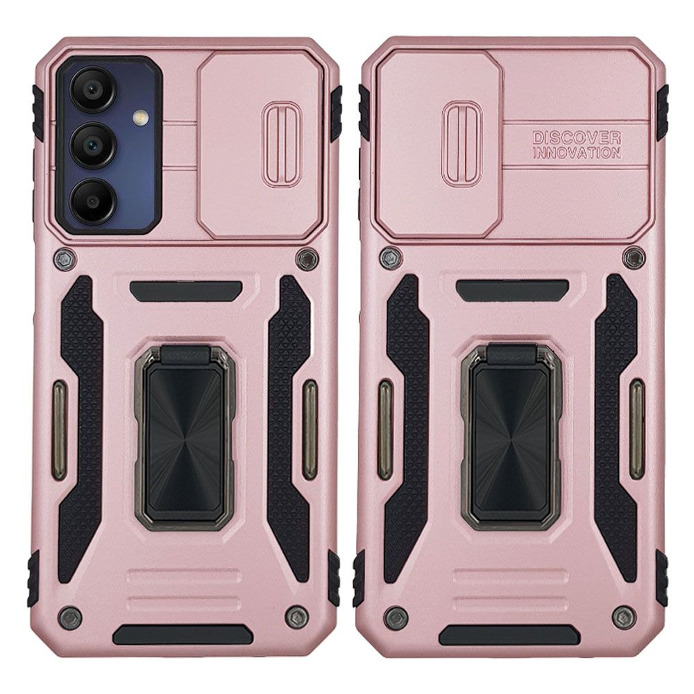 Θήκη Ring Armor CamShield Sonique για Samsung Galaxy A15 4G / Galaxy A15 5G Ροζ Χρυσό