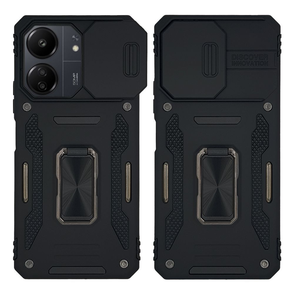 Θήκη Ring Armor CamShield Sonique για Xiaomi Redmi 13C 4G / Redmi 13C 5G / Poco C65 4G Μαύρο