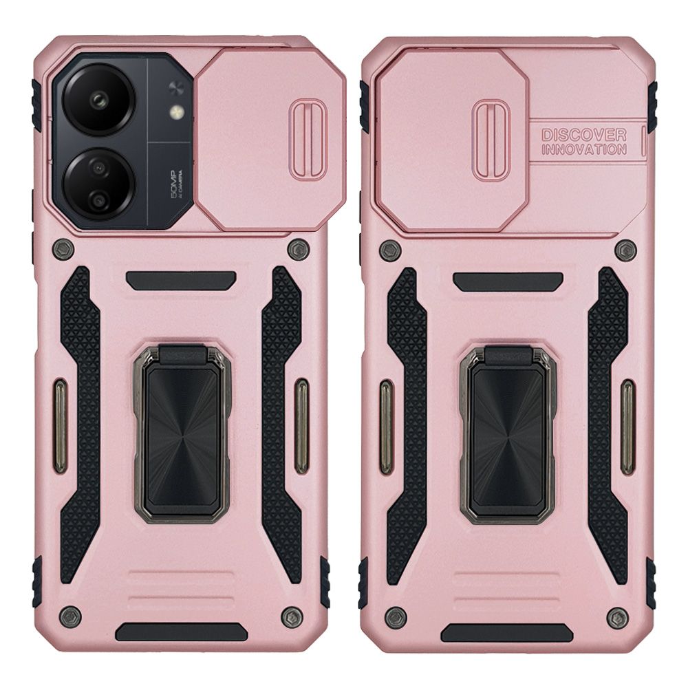 Θήκη Ring Armor CamShield Sonique για Xiaomi Redmi 13C 4G / Redmi 13C 5G / Poco C65 4G Ροζ Χρυσό