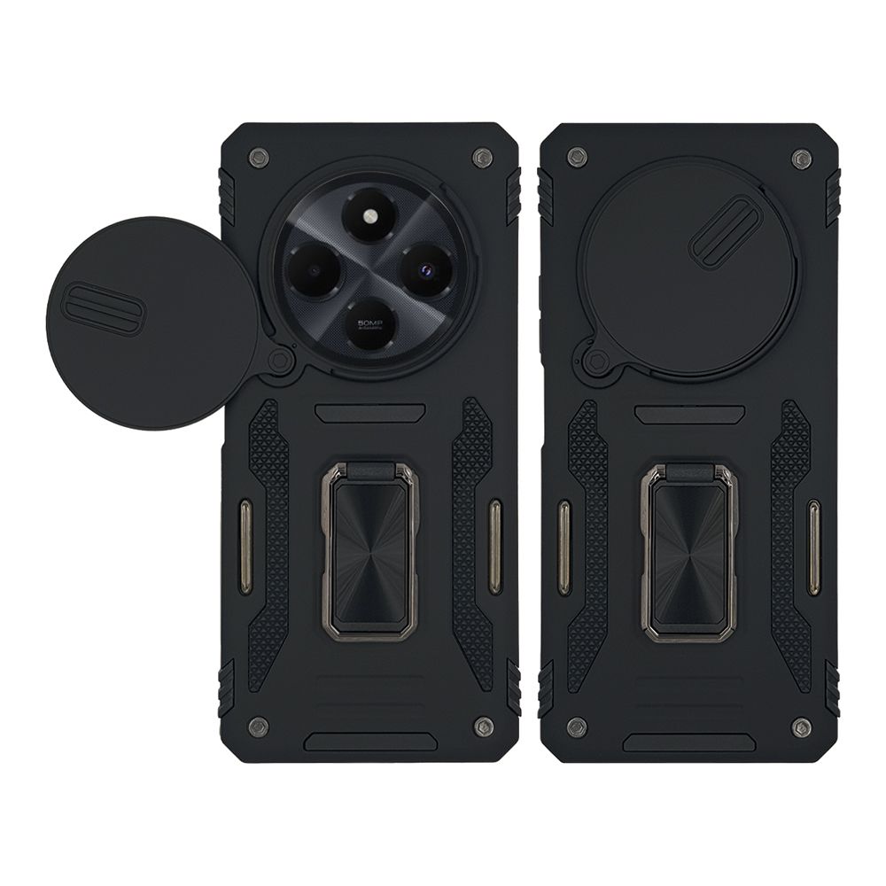 Θήκη Ring Armor CamShield Sonique για Xiaomi Redmi 14C 4G / Poco C75 4G / Redmi A4 5G / Redmi 17C 4G Μαύρο