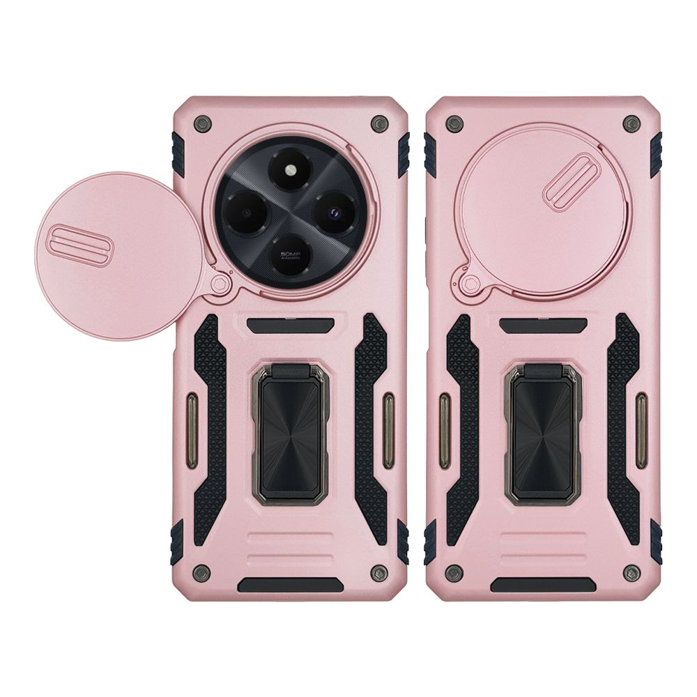 Θήκη Ring Armor CamShield Sonique για Xiaomi Redmi 14C 4G / Poco C75 4G / Redmi A4 5G / Redmi 17C 4G Ροζ Χρυσό