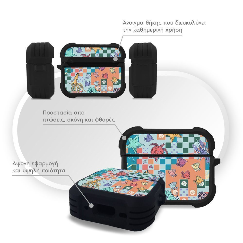Θήκη Σιλικόνης Sonique Ocean Series για AirPods Pro / Pro 2 Μωσαϊκό