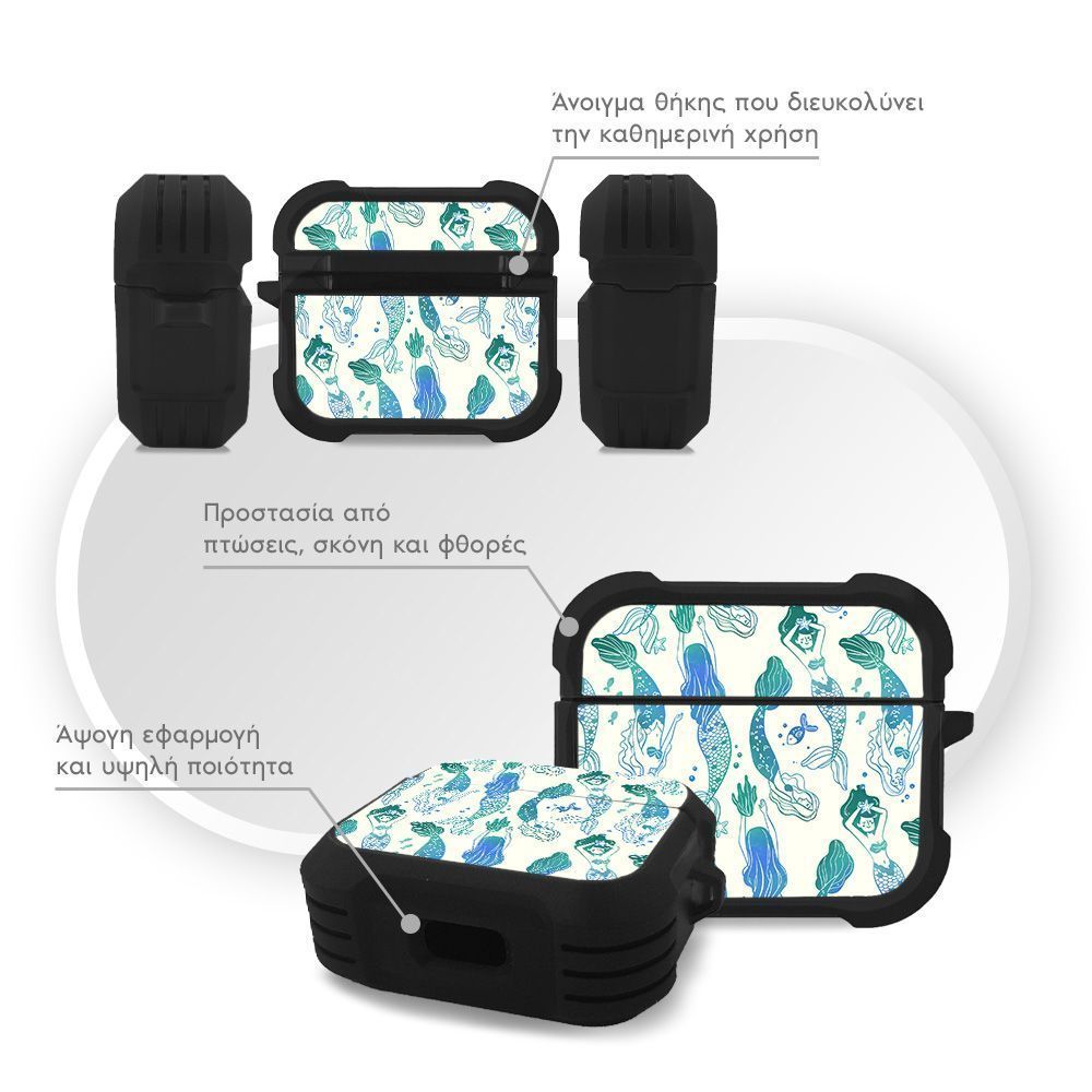 Θήκη Σιλικόνης Sonique Ocean Series για AirPods 3 Γοργόνες