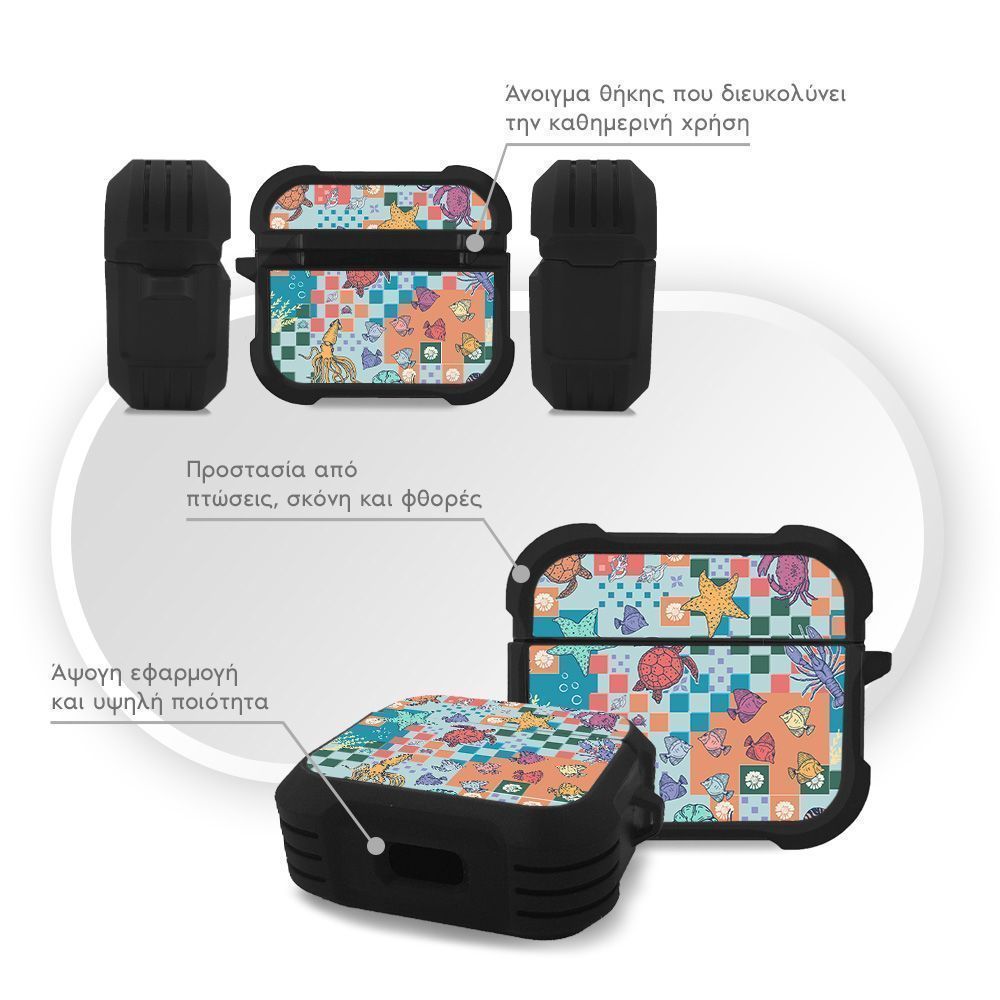 Θήκη Σιλικόνης Sonique Ocean Series για AirPods 3 Μωσαϊκό