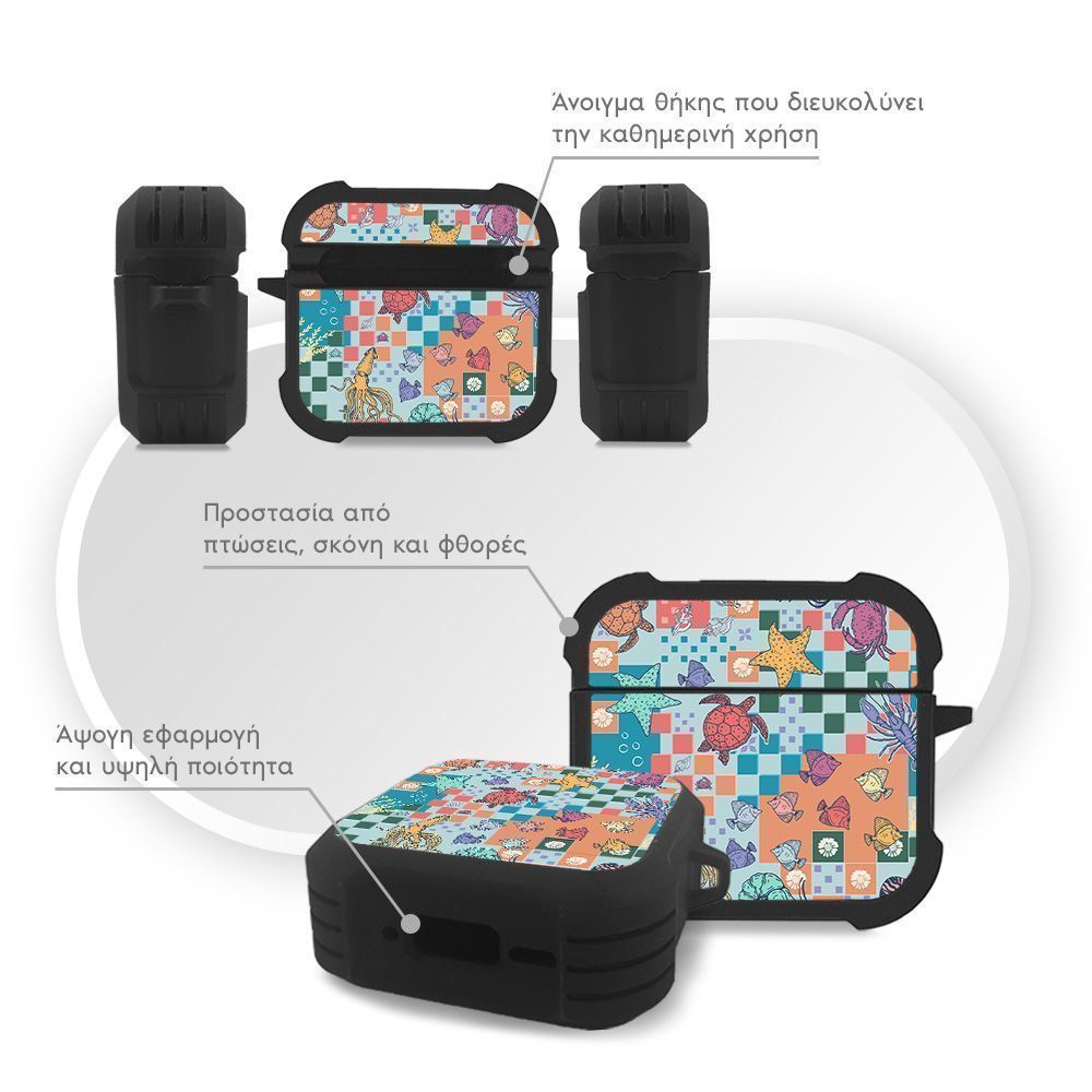 Θήκη Σιλικόνης Sonique Ocean Series για AirPods 4 Μωσαϊκό
