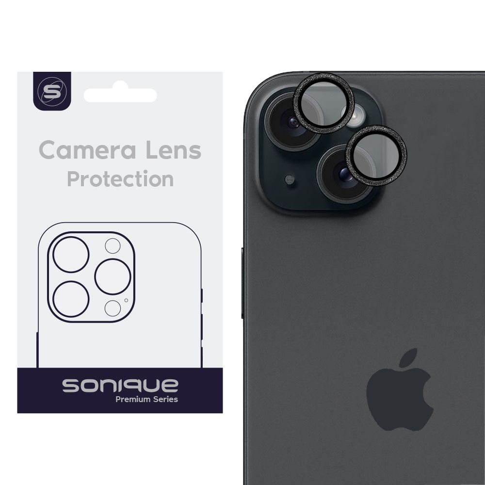 Camera Protection Sonique Glitter Lens Pro Apple iPhone 15 / iPhone 15 Plus Black