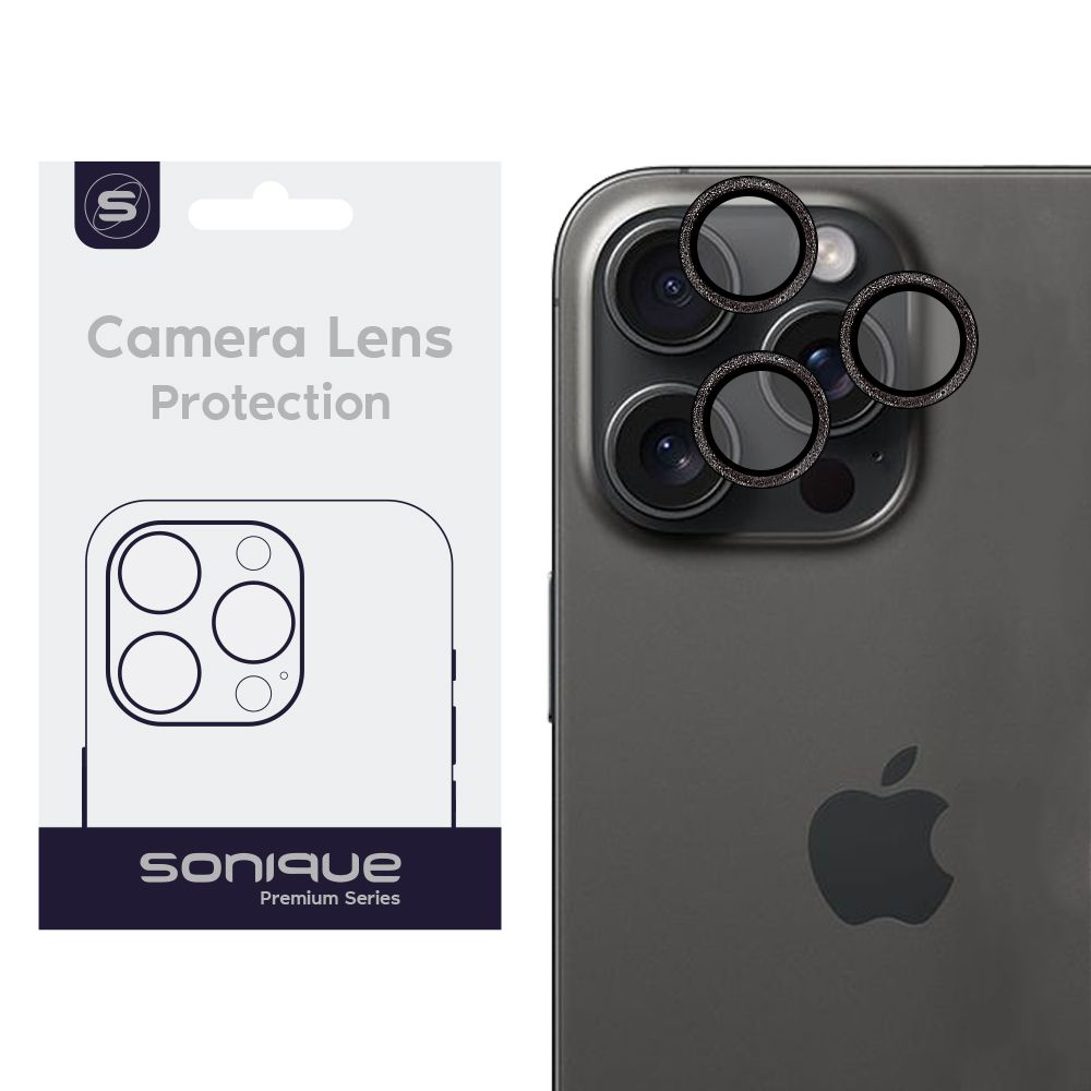 Camera Protection Sonique Glitter Lens Pro Apple iPhone 15 Pro / iPhone 15 Pro Max Black Titanium