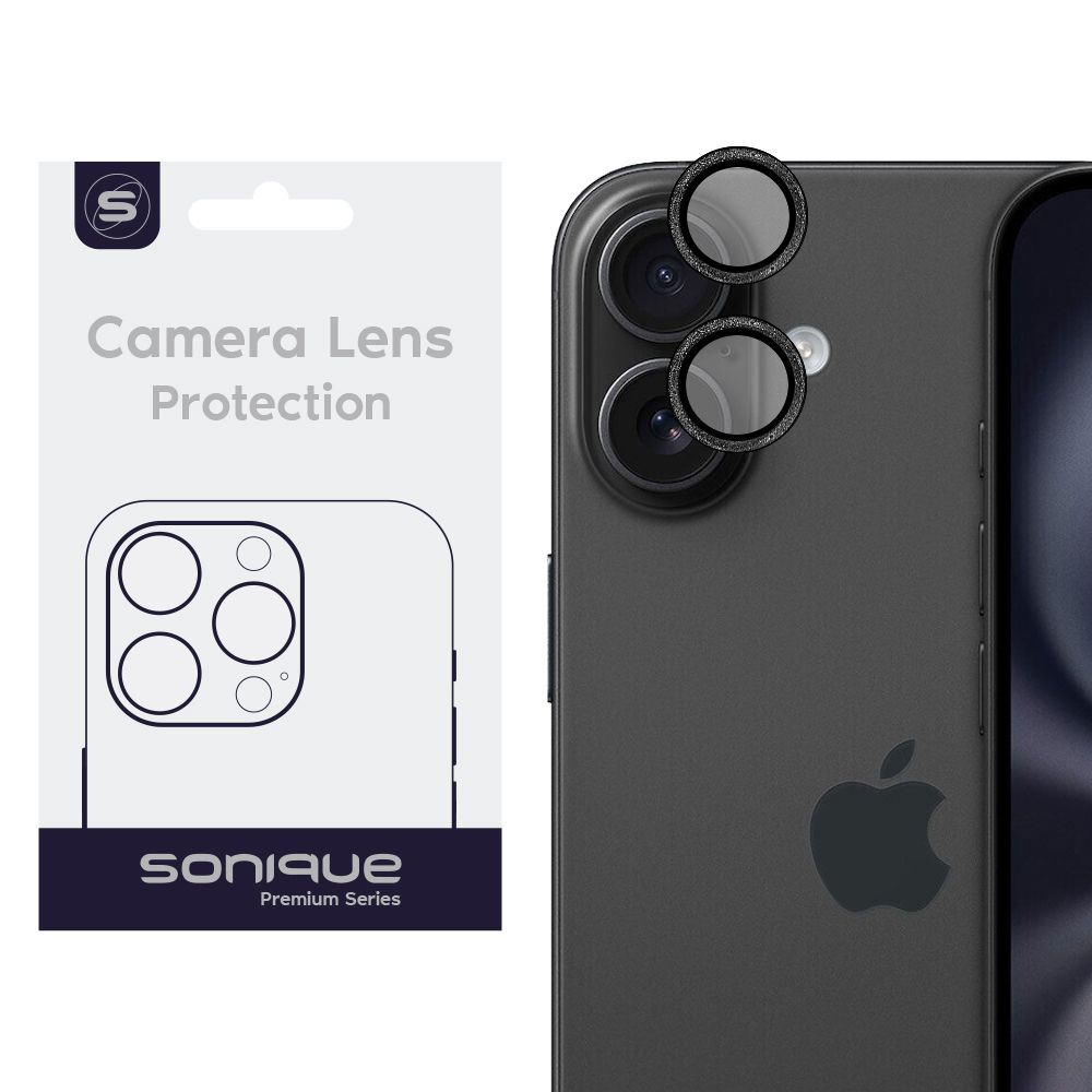 Camera Protection Sonique Glitter Lens Pro Apple iPhone 16 / iPhone 16 Plus Black