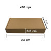 Κασετίνα Συσκευασίας για Αποστολές Eshop 24x12.5x3.8cm από Καφέ Τρίφυλλο Χαρτόνι 50τμ Καφέ