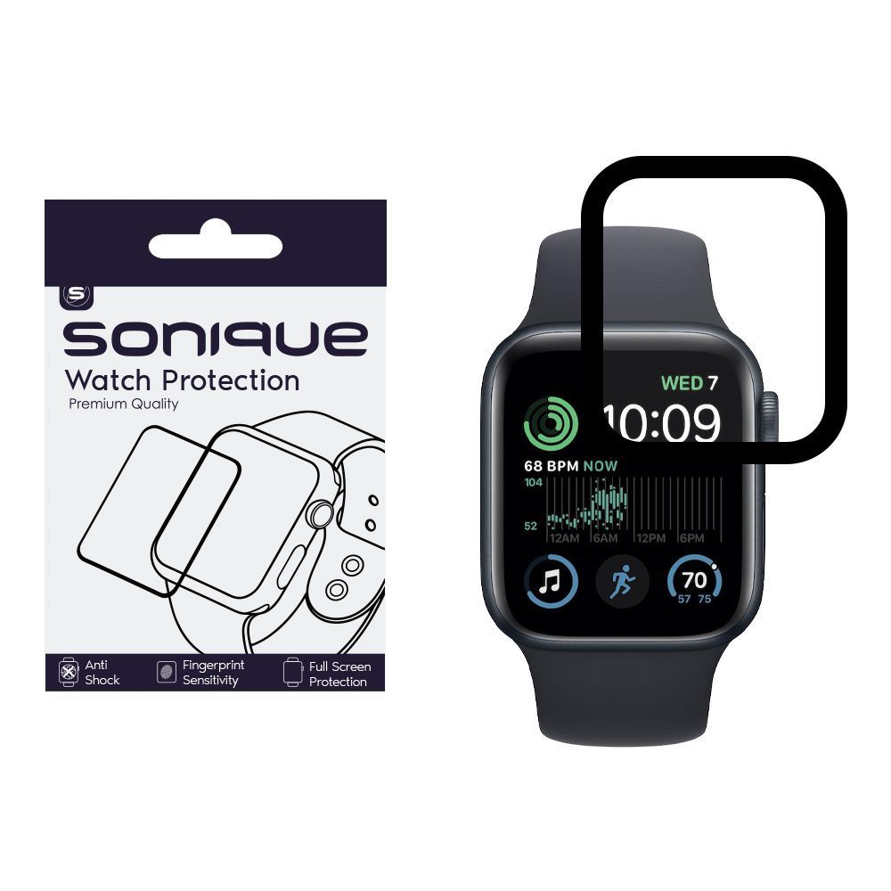 Watch Protection Sonique FlexGlass 7H Full Cover Apple Watch 4/5/6/SE/SE 2/SE 3 44mm Μαύρο