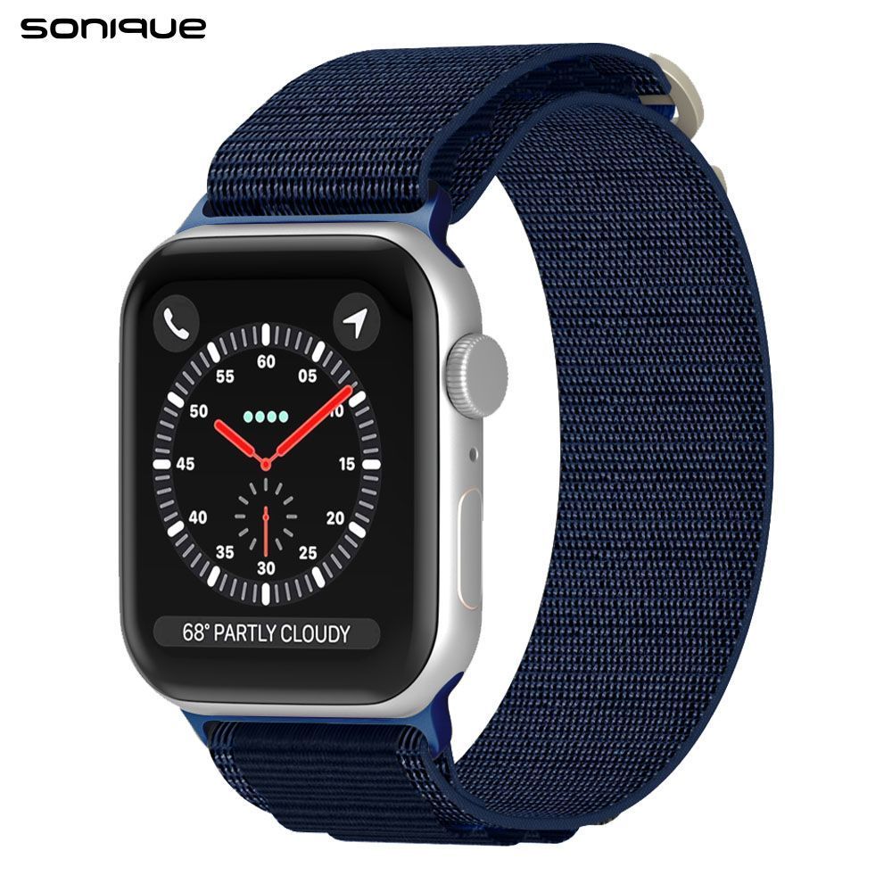 Λουράκι Nylon Alpine Loop Band Sonique για Apple Watch (42/44/45/46/49MM) Μπλε Σκούρο