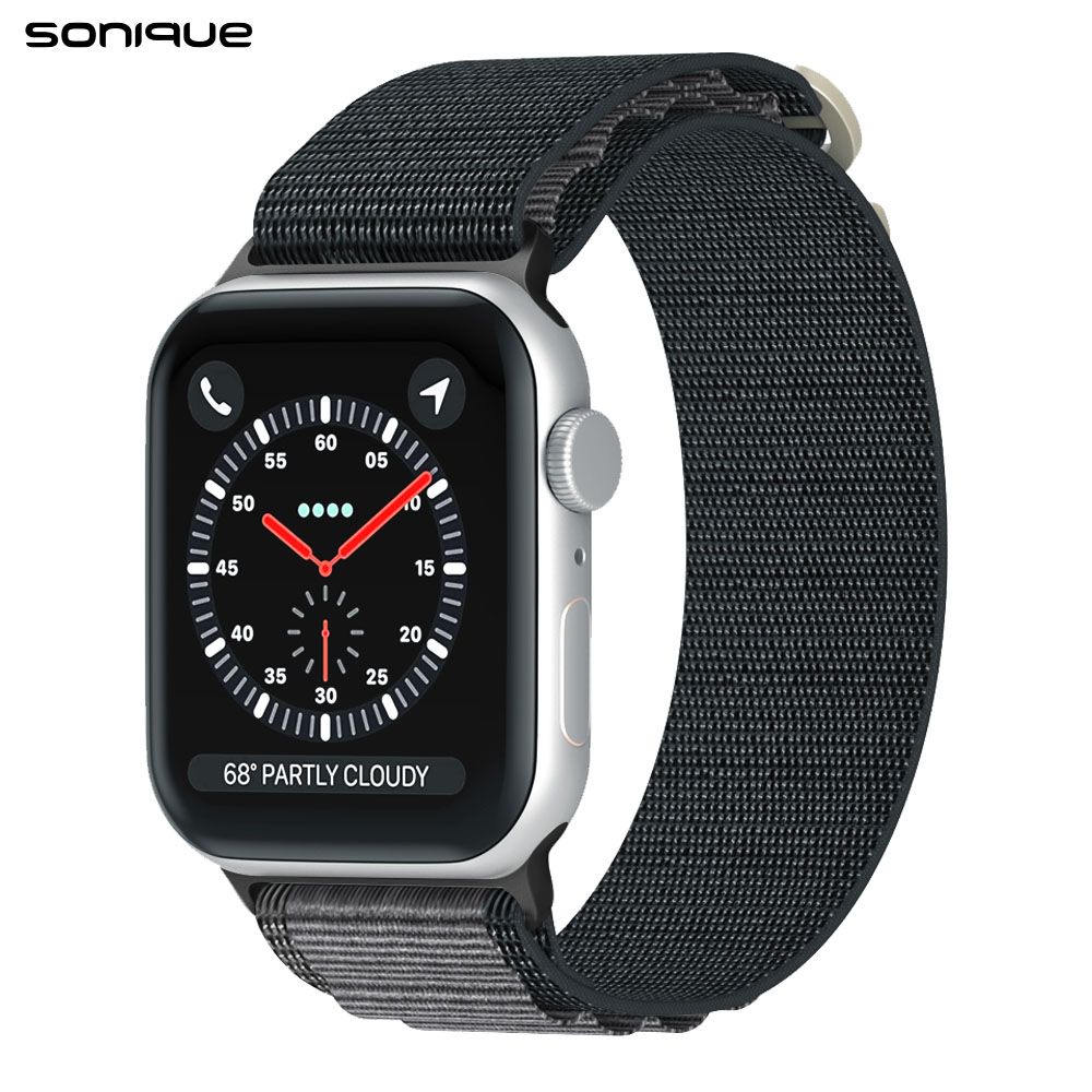 Λουράκι Nylon Alpine Loop Band Sonique για Apple Watch (42/44/45/46/49MM) Σκούρο Γκρι