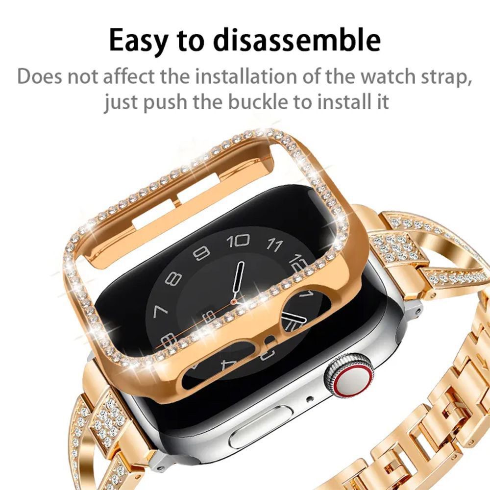 Θήκη Προστασία Luxury Diamond PC + Tempered Glass Sonique για Apple Watch 7/8/9 41mm Διάφανο