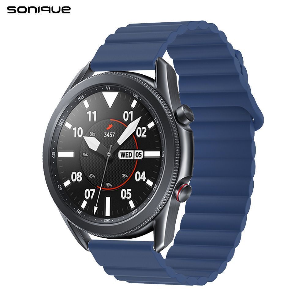 Λουράκι Σιλικόνης Wavy Magnetic Band Sonique 22mm για Samsung, Huawei, Amazfit, Xiaomi, Honor Μπλε Σκούρο