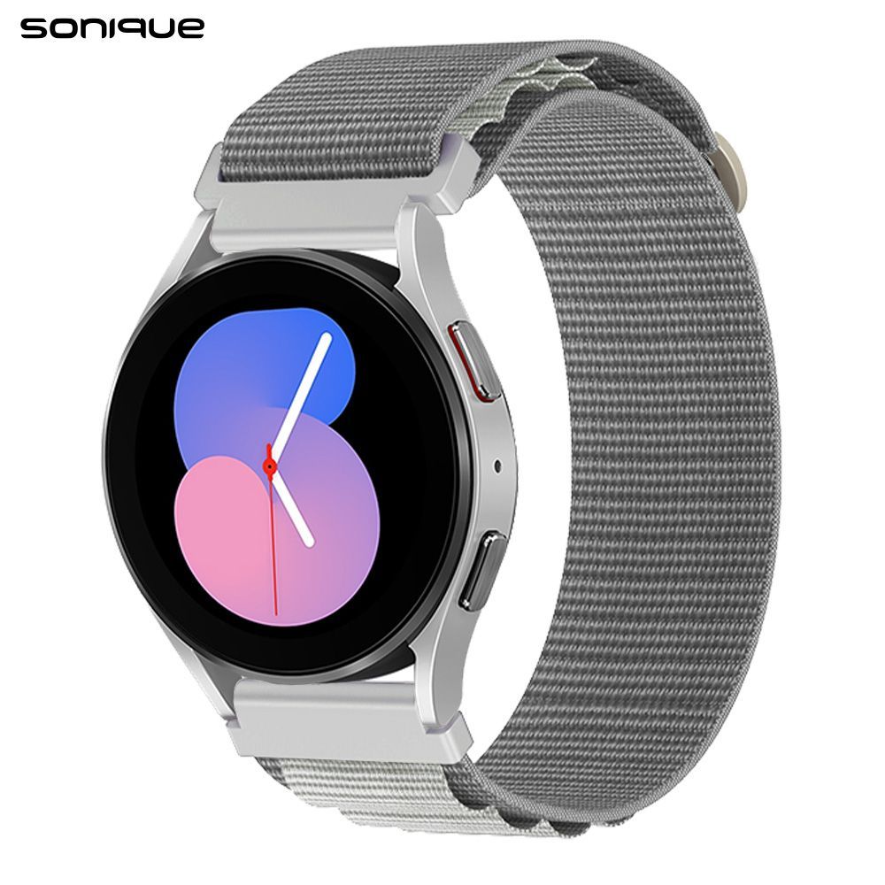 Λουράκι Nylon Alpine Loop Band Sonique 20mm για Samsung, Huawei, Amazfit, Xiaomi, Honor Γκρι