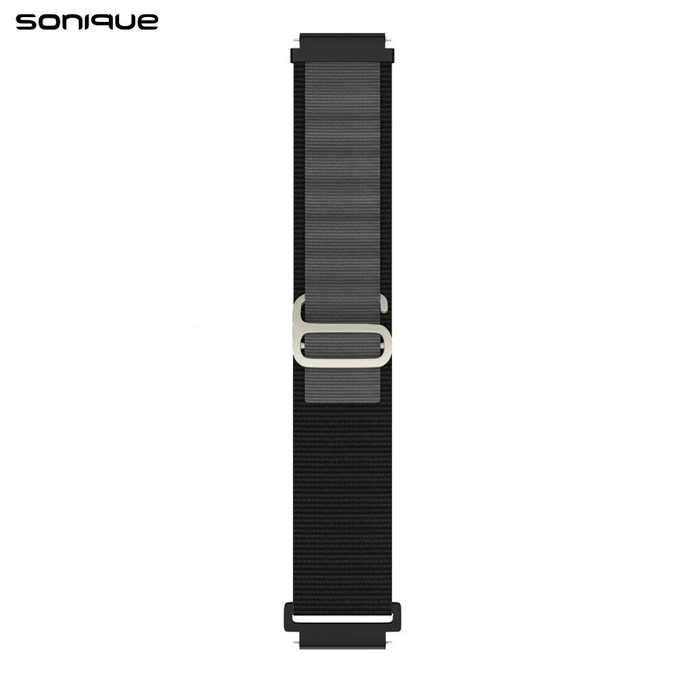 Λουράκι Nylon Alpine Loop Band Sonique 20mm για Samsung, Huawei, Amazfit, Xiaomi, Honor Μαύρο / Γκρι