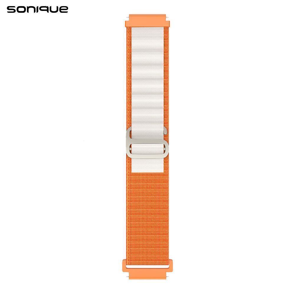 Λουράκι Nylon Alpine Loop Band Sonique 20mm για Samsung, Huawei, Amazfit, Xiaomi, Honor Πορτοκαλί / Μπεζ