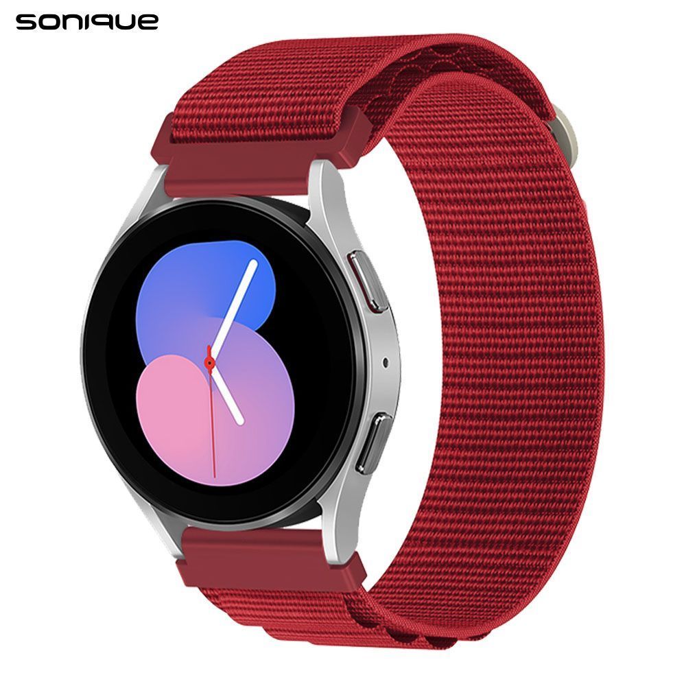 Λουράκι Nylon Alpine Loop Band Sonique 22mm για Samsung, Huawei, Amazfit, Xiaomi, Honor Κόκκινο