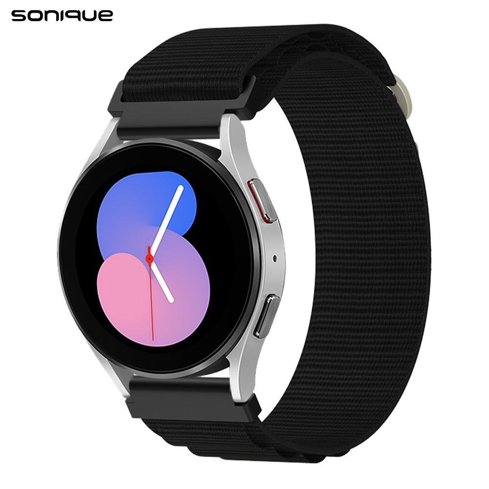 Λουράκι Nylon Alpine Loop Band Sonique 22mm για Samsung, Huawei, Amazfit, Xiaomi, Honor Μαύρο