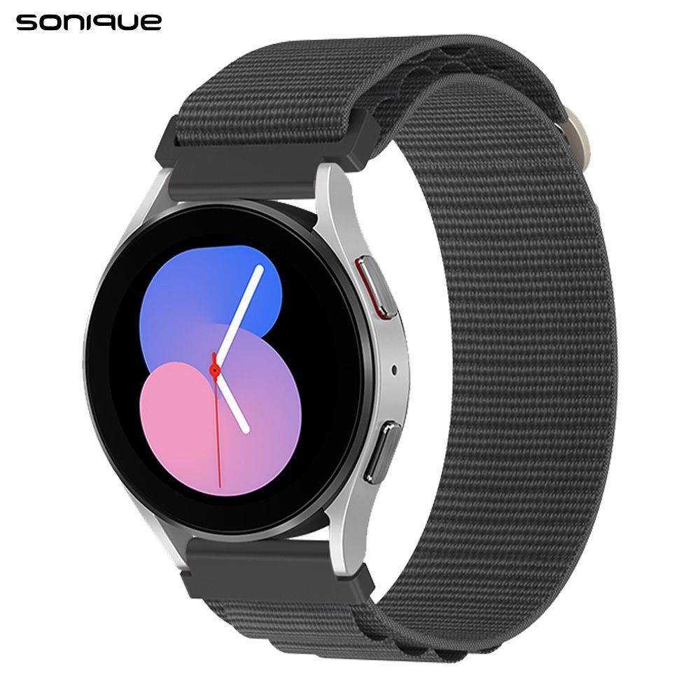 Λουράκι Nylon Alpine Loop Band Sonique 22mm για Samsung, Huawei, Amazfit, Xiaomi, Honor Σκούρο Γκρι