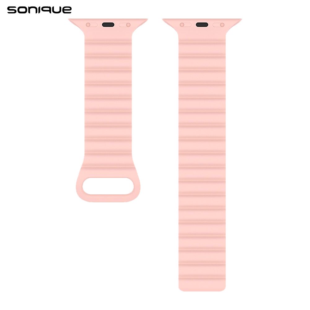 Λουράκι Σιλικόνης Wavy Magnetic Band Sonique για Apple Watch (38/40/41MM) Ροζ