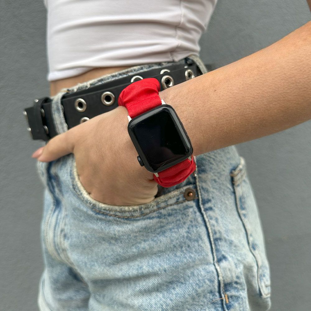 Λουράκι Scruncie Band Sonique για Apple Watch (42/44/45/49MM) Κόκκινο