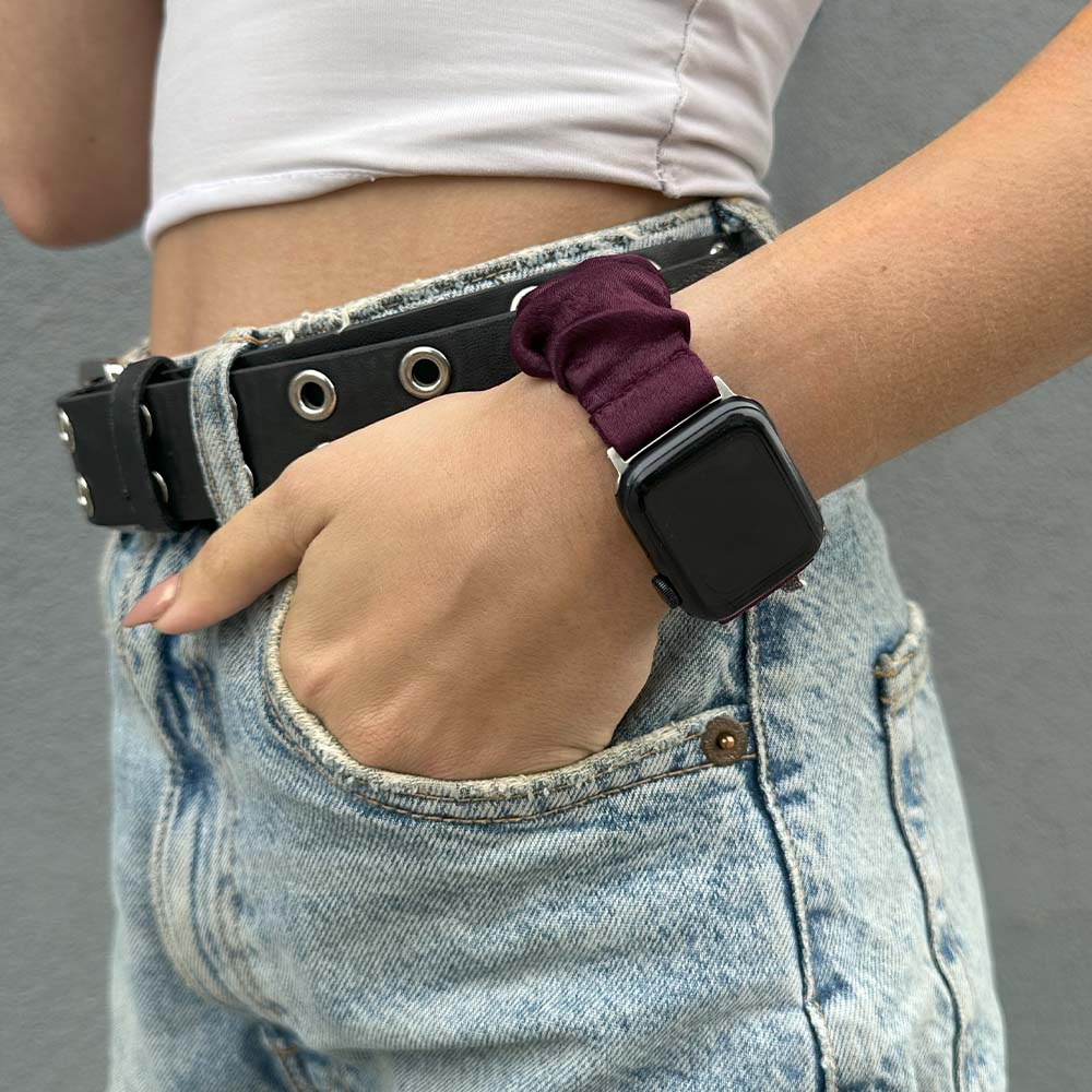 Λουράκι Scruncie Band Sonique για Apple Watch (42/44/45/49MM) Μωβ Σκούρο