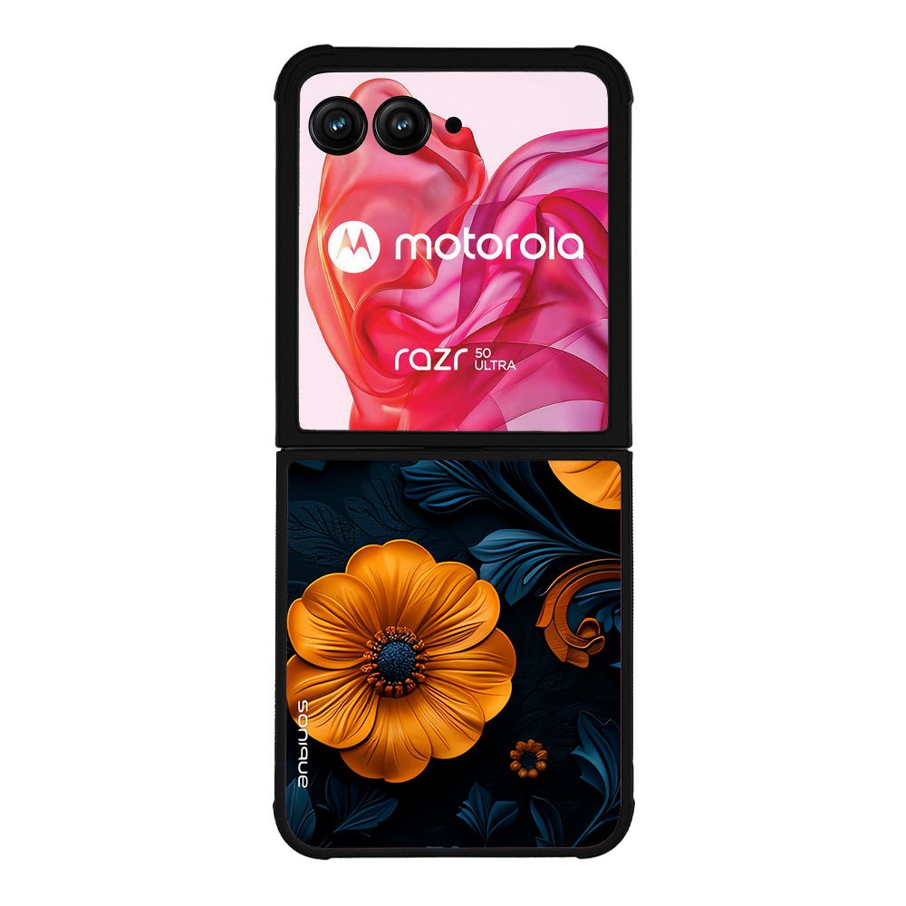 Θήκη Sonique 3D Flower Series για Motorola Motorola Razr 50 Ultra Πορτοκαλί 01